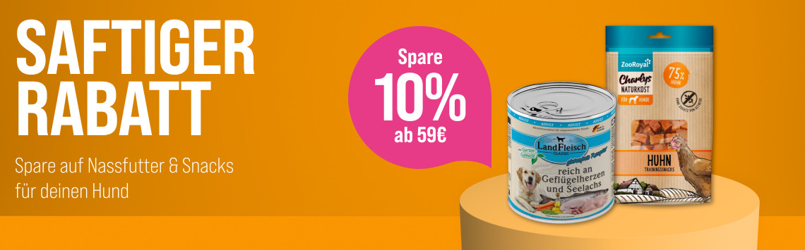 10% auf Nassfutter + Snacks