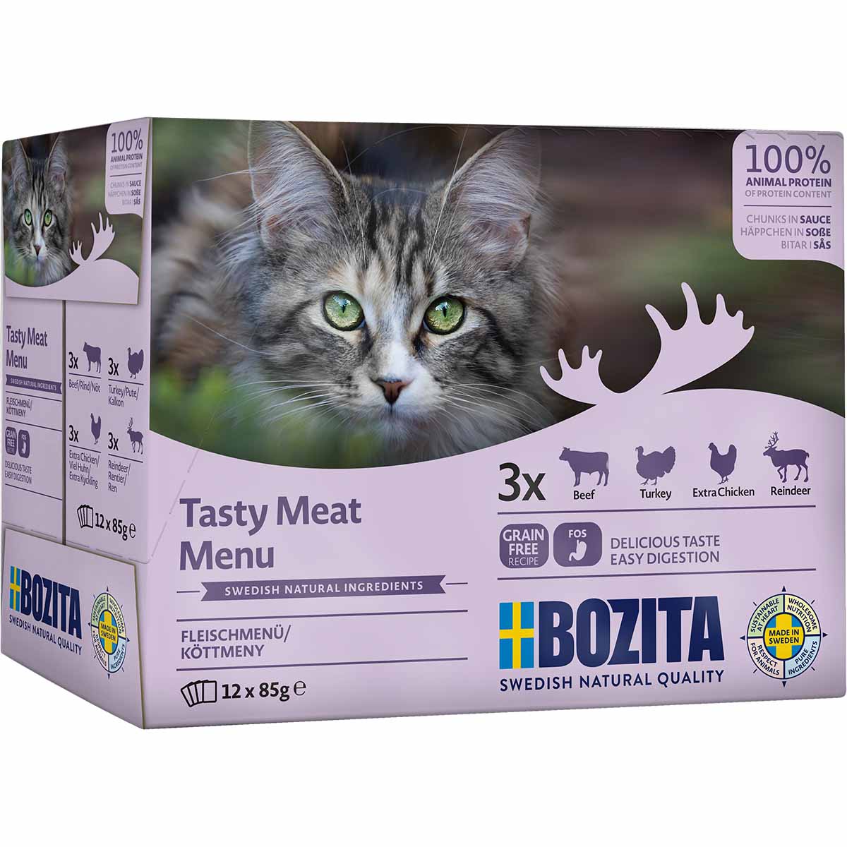 Bozita Pouch Häppchen in Soße Multibox Fleisch 12x85g