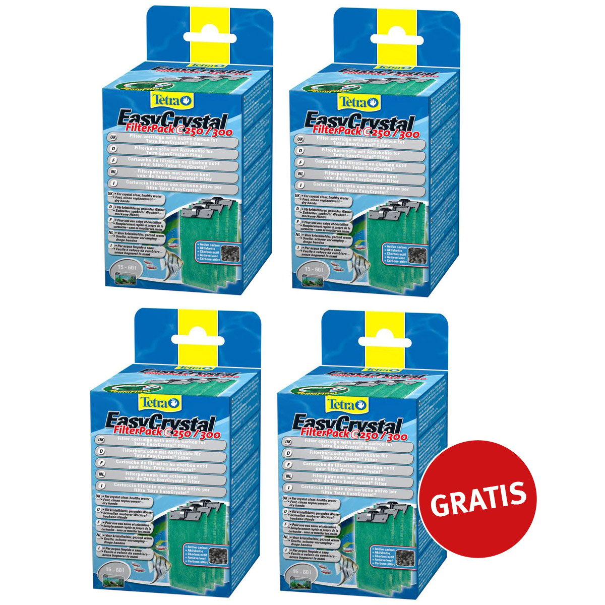 Tetra EasyCrystal Filter Pack 3 plus 1 gratis