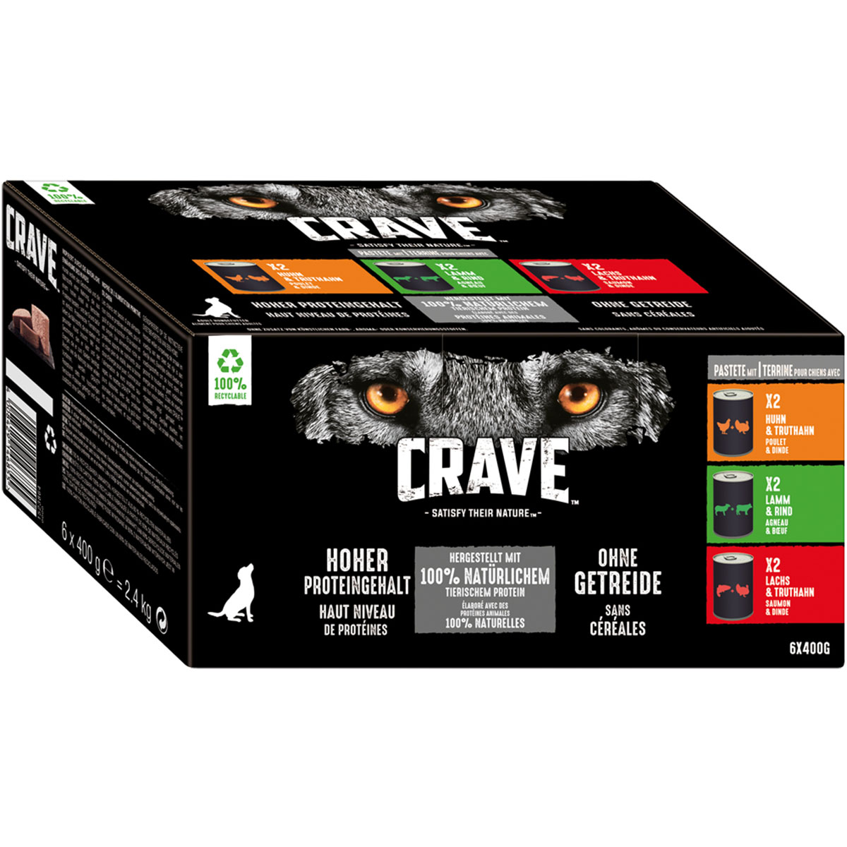 CRAVE Adult Pastete Multipack 6x400g