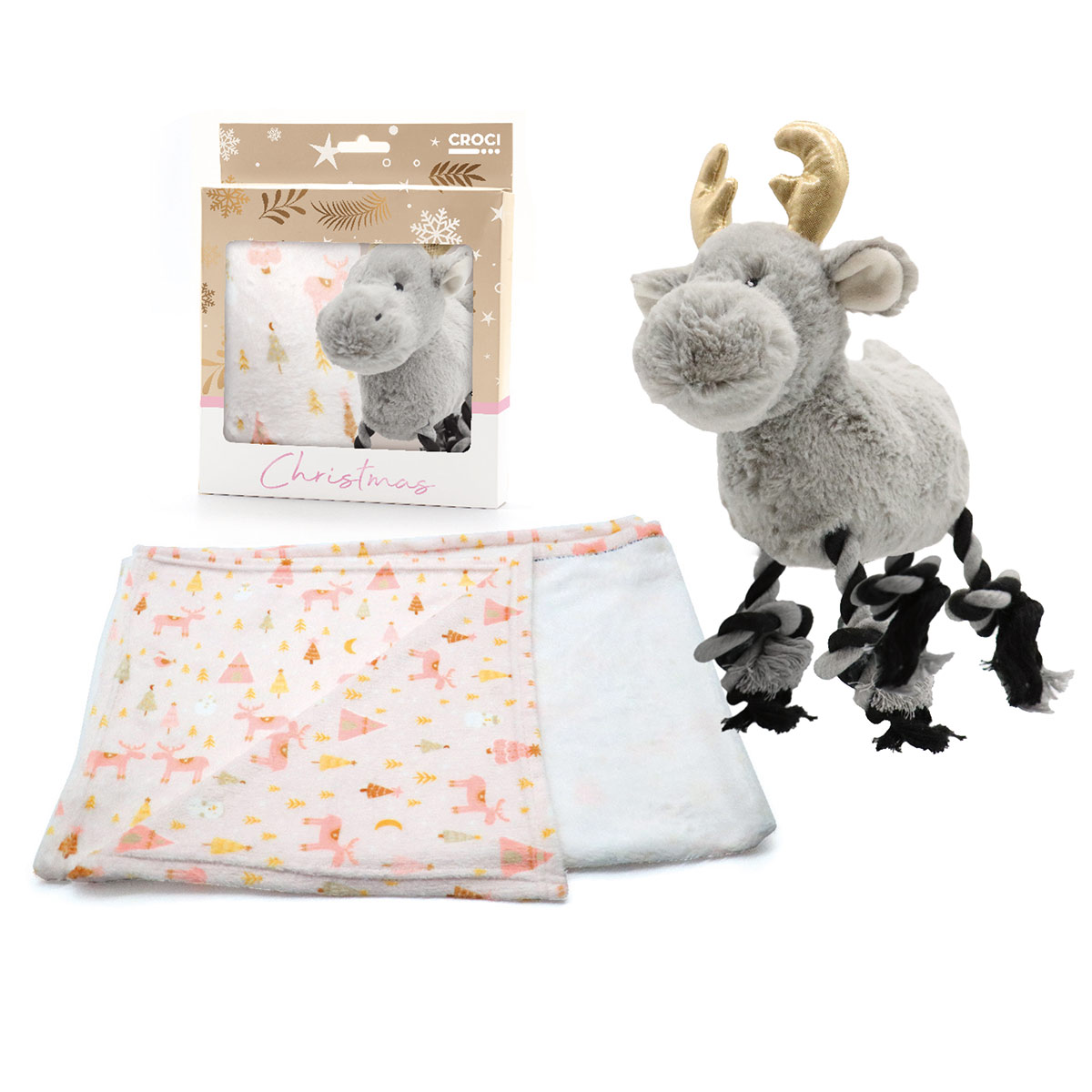 Croci XMAS Set Plushy Hundedecke mit Spielzeug