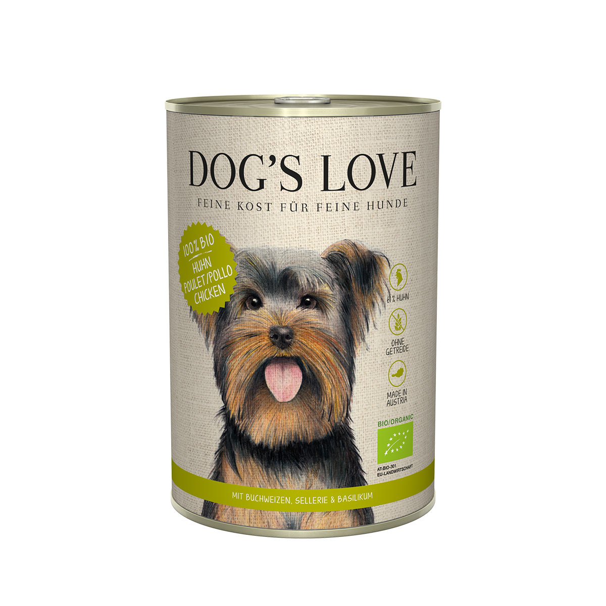 Dog's Love Bio Huhn mit Buchweizen, Sellerie und Basilikum