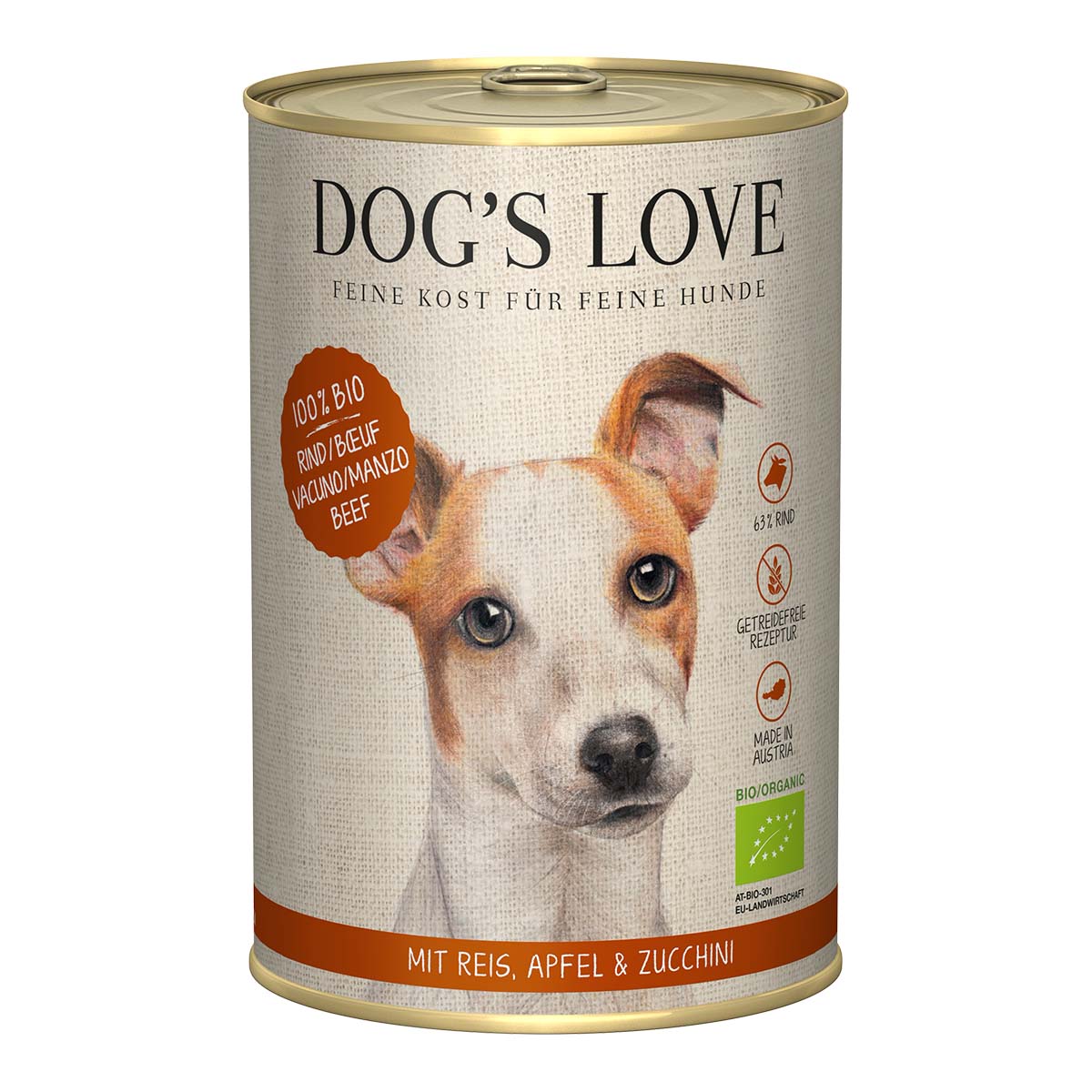 Dog's Love Bio Rind mit Reis, Apfel und Zucchini