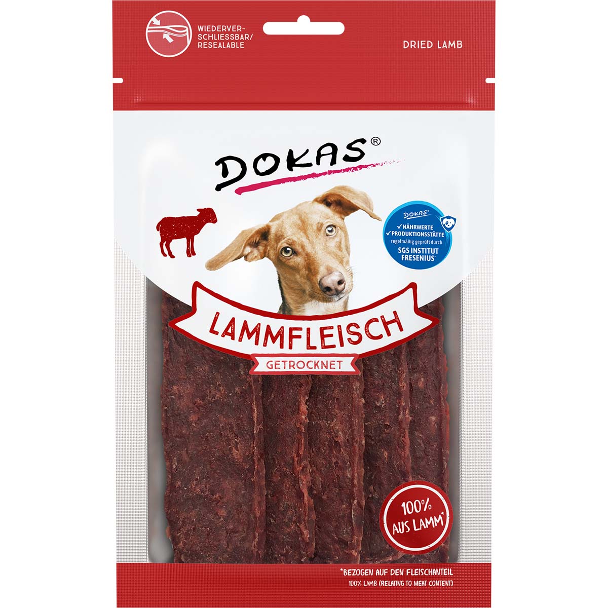 Dokas Hundesnack Lammfleisch getrocknet