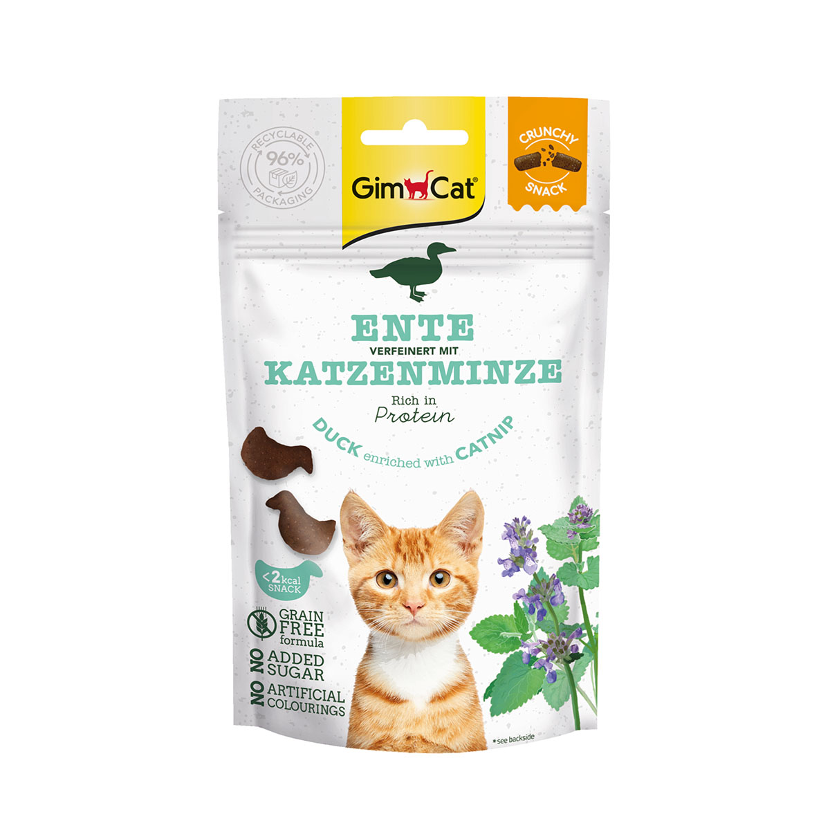 GimCat Crunchy Snacks Ente mit Katzenminze