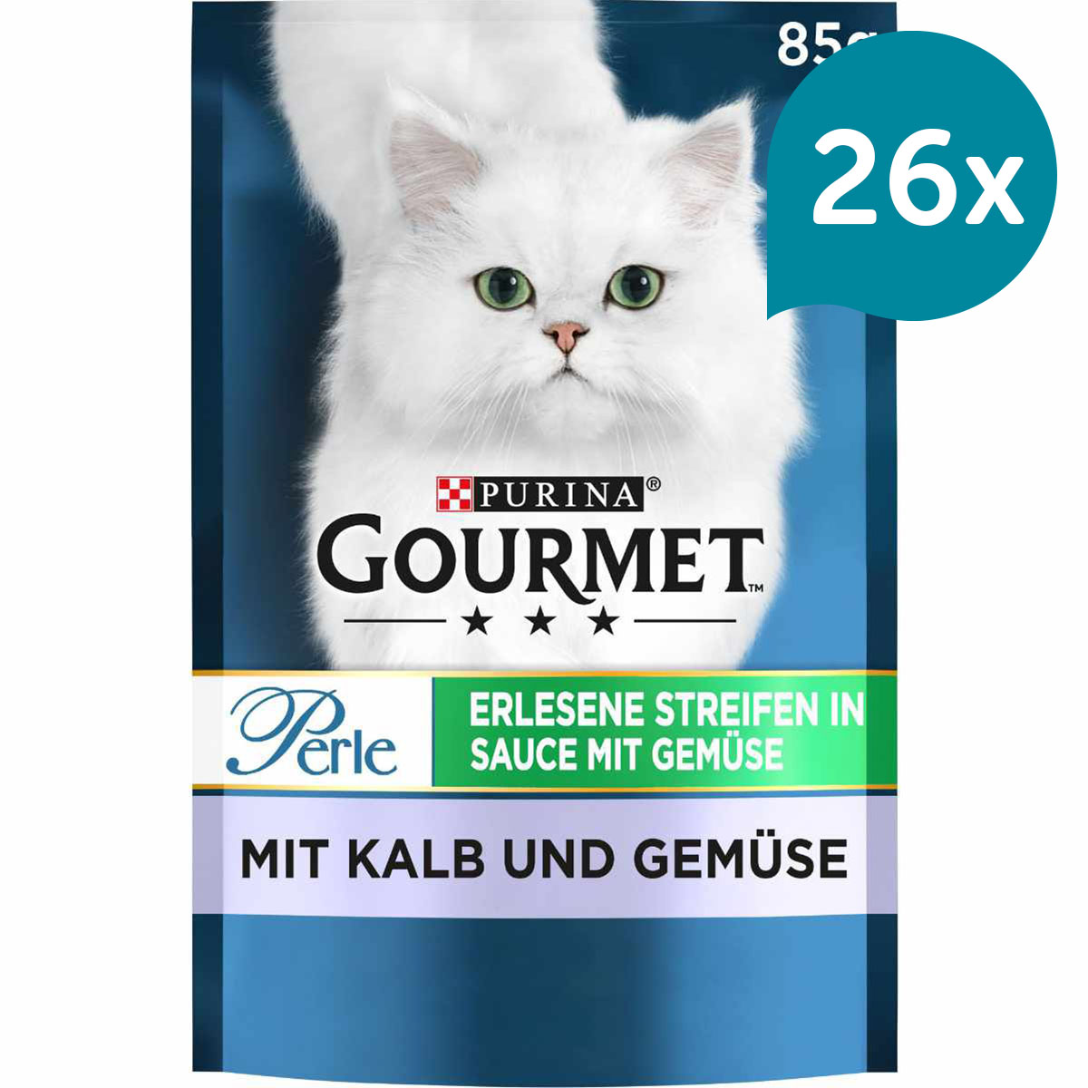 GOURMET Perle Erlesene Streifen in Sauce mit Kalb und Gemüse