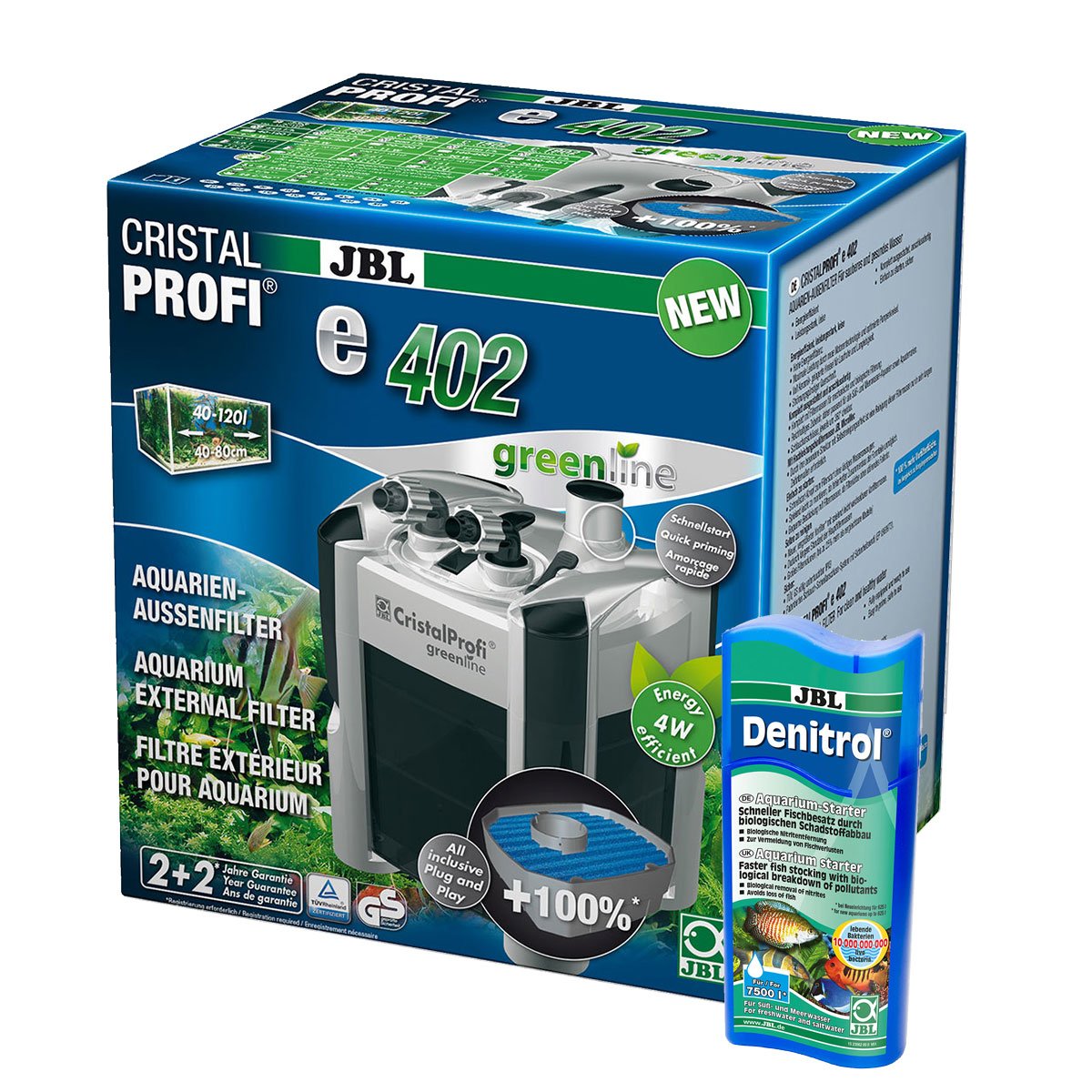 JBL CristalProfi e402 greenline + Denitrol 250ml gratis