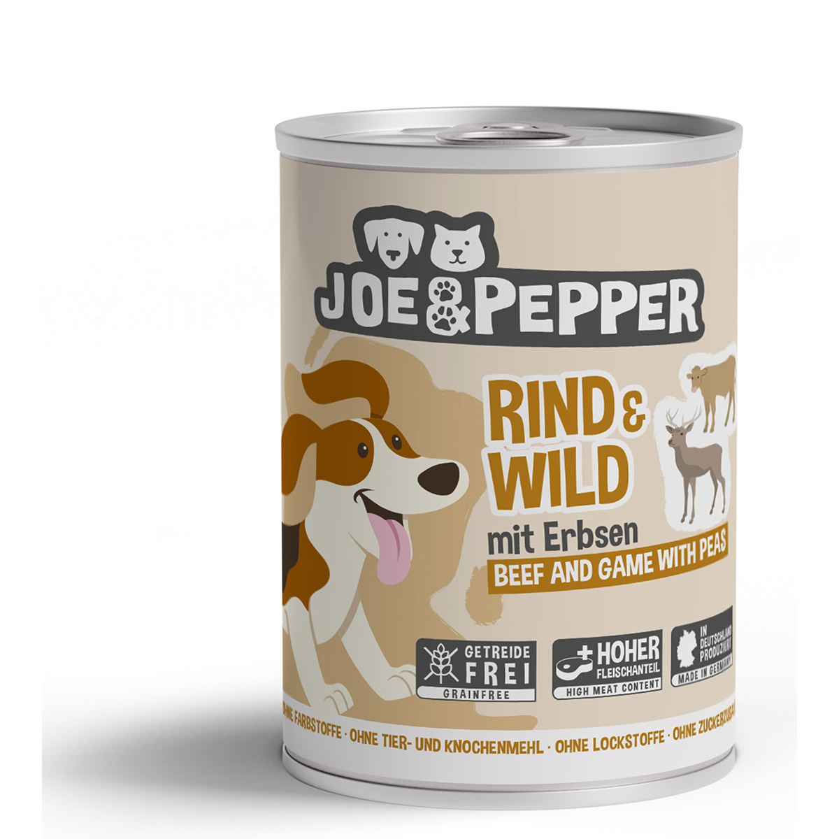 Joe &amp; Pepper Dog Rind &amp; Wild mit Erbsen