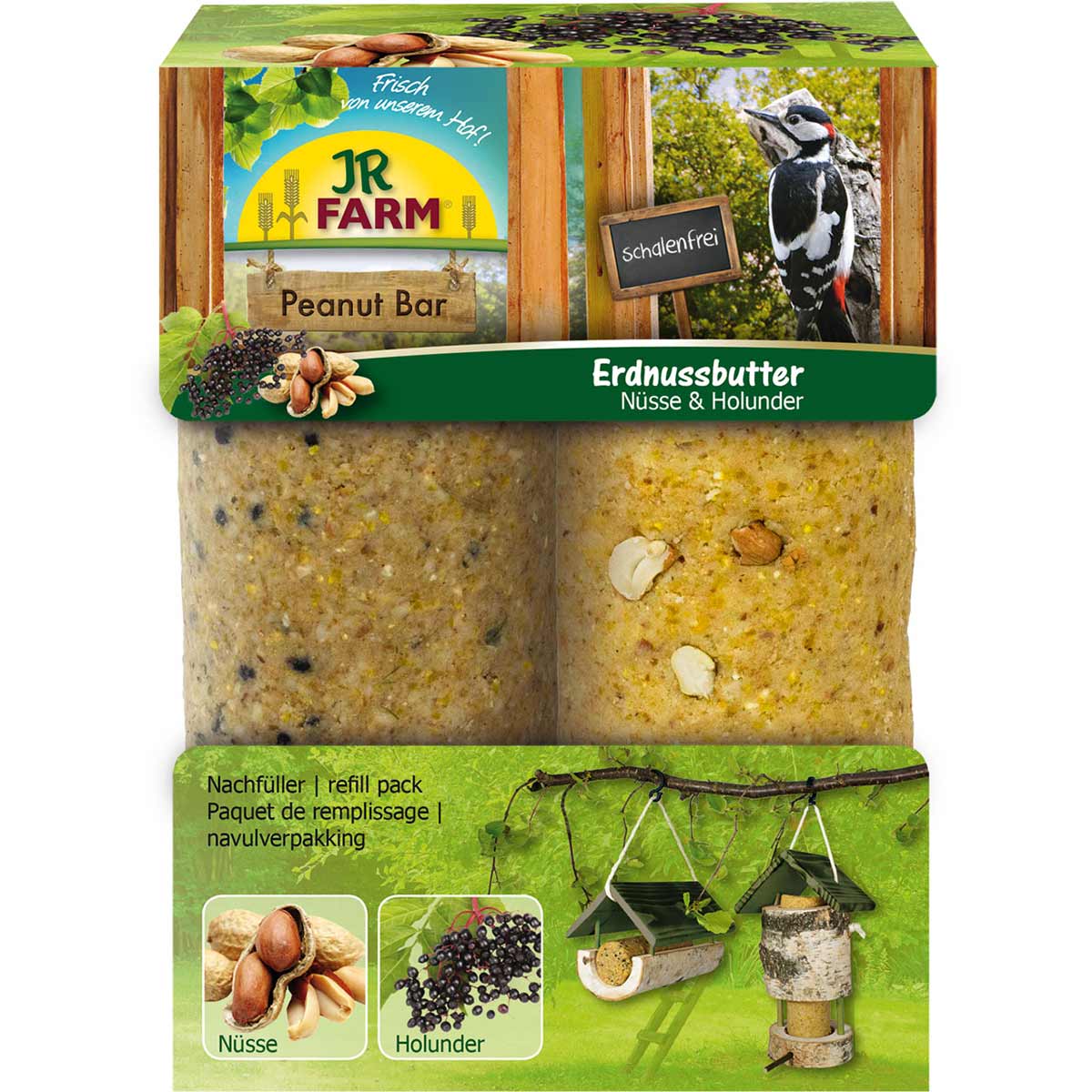 JR Farm Peanut Bar 2er Pack Nüsse &amp; Holunder 700g