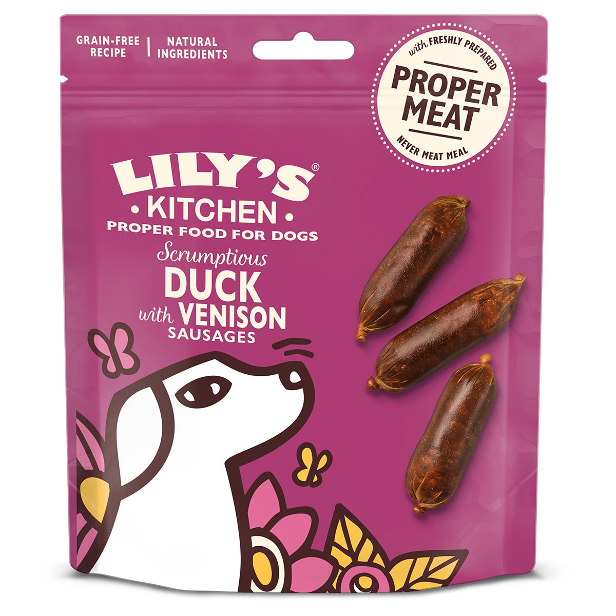 LILY'S KITCHEN Dog Treat Ente &amp; Wild Würstchen 70g