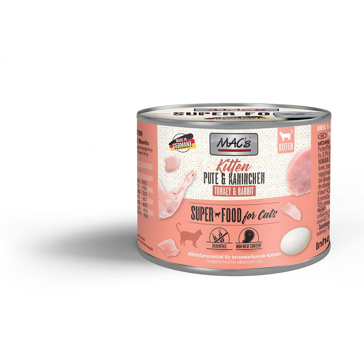 MAC's Cat Fleischmenü Kitten Pute und Kaninchen