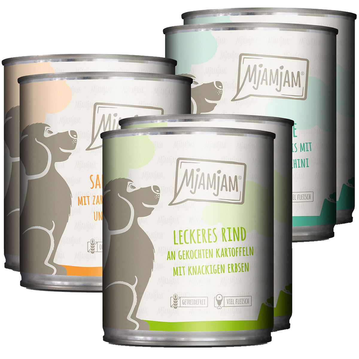 MjAMjAM Mixpaket I Huhn&amp;Ente, Rind, Pute 6x800g