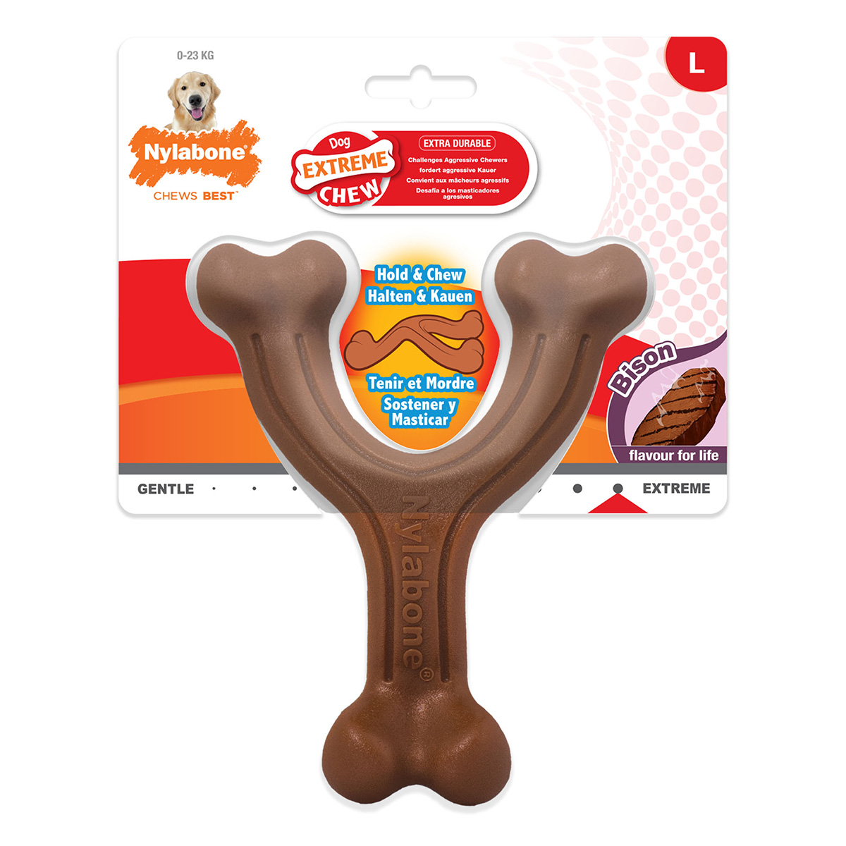 Nylabone Extreme Kauknochen Gabelknochen Bison-Geschmack