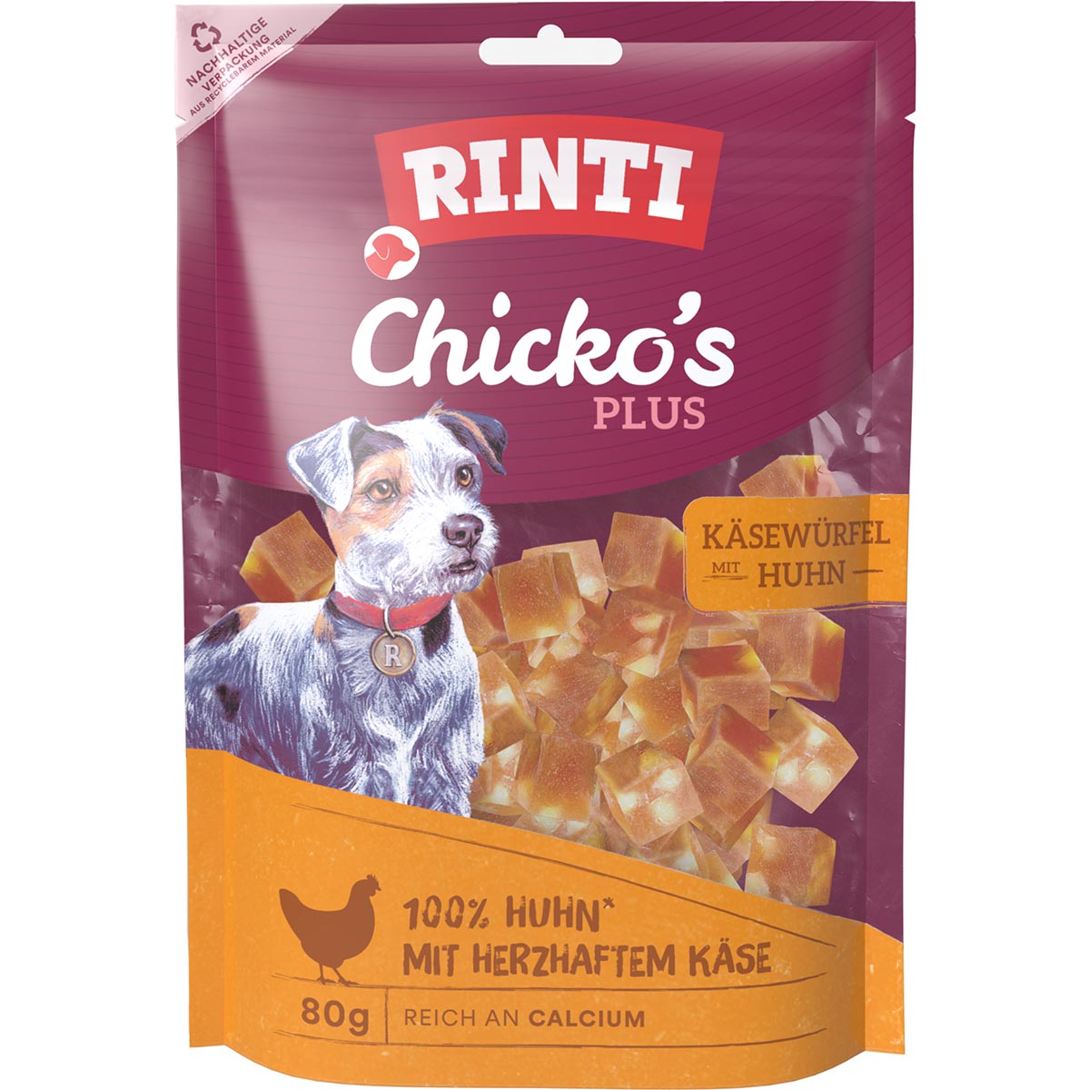 RINTI Chicko's Plus Käsewürfel mit Huhn