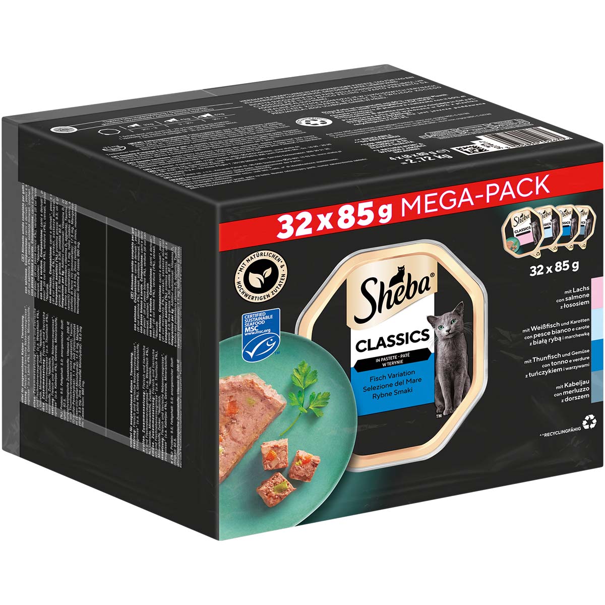 Sheba Classics Pastete Fisch Variation MSC 32x85g