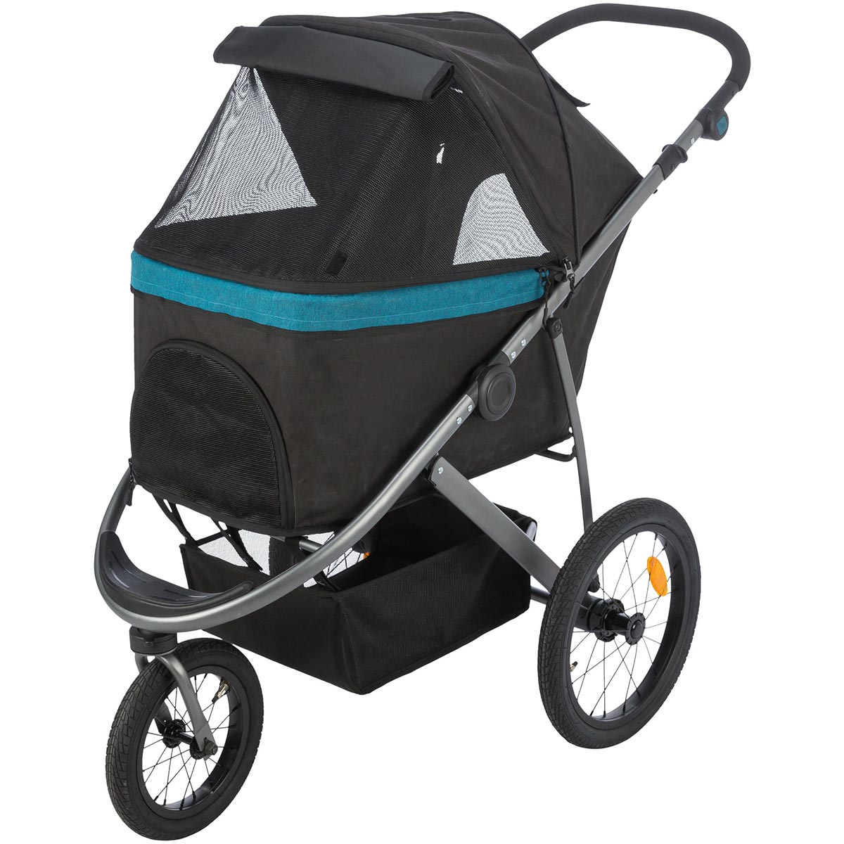 Trixie Buggy schwarz/petrol 60×112×120cm - bis 12,5kg | Rückläufer