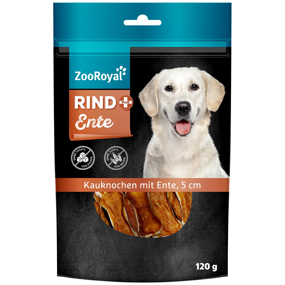 ZooRoyal Rind+ Kauknochen mit Ente 5cm