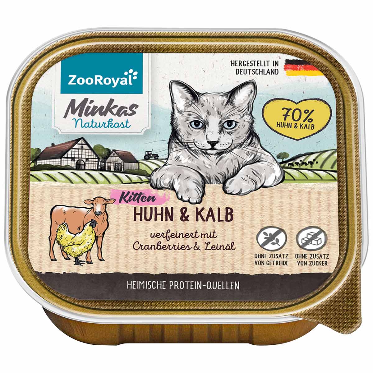 ZooRoyal Minkas Naturkost Kitten Huhn und Kalb mit Cranberries